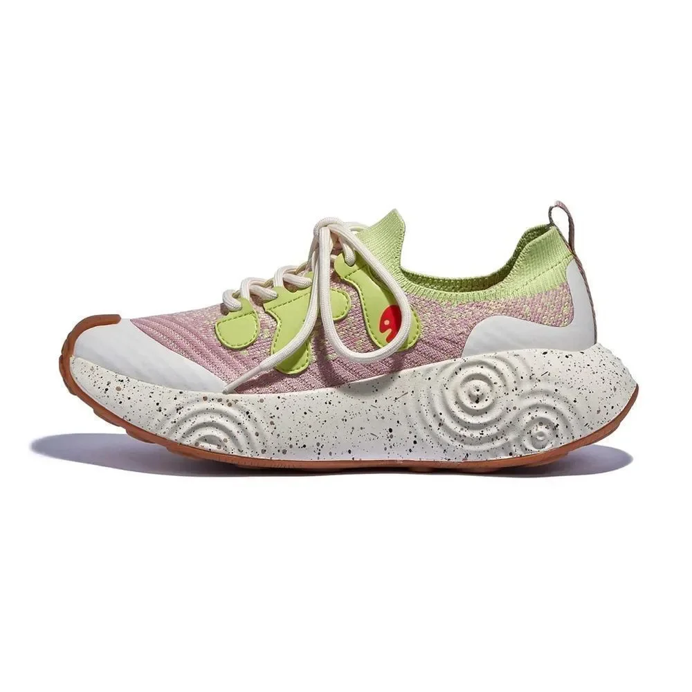 UIN Women's Platform Casual Comfortable Fashion Sneaker (Raspberry Matcha Brava)